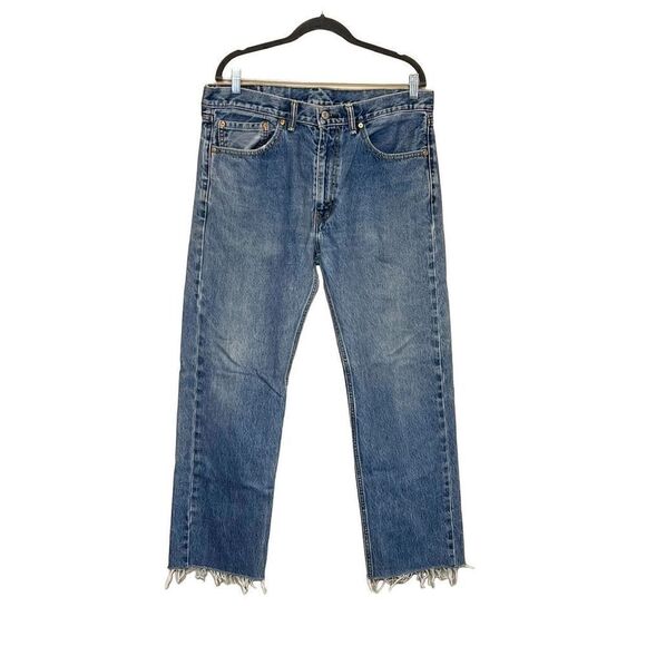 Levi’s 505 medium wash jeans with raw hem size 36 - Picture 1 of 16